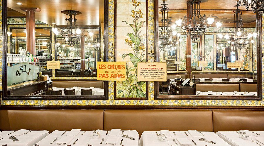 Brasserie Lipp's Art Nouveau dining room on Boulevard Saint-Germain, open since 1880